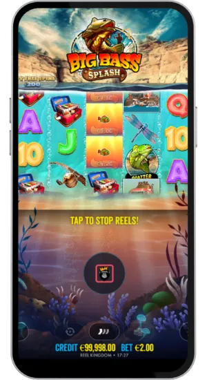 Speler drukt op de knop 'Spin'; inzet verloren