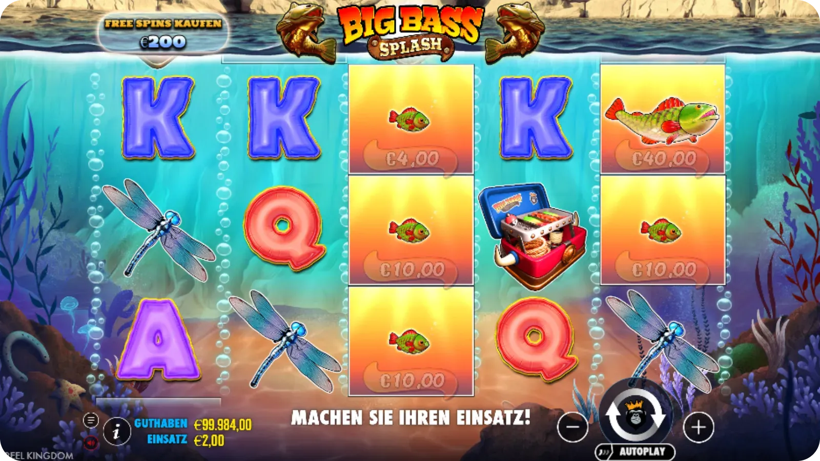 5 Geldsymbole auf den Walzen summieren sich zu einem zusätzlichen Gewinn von 130 €