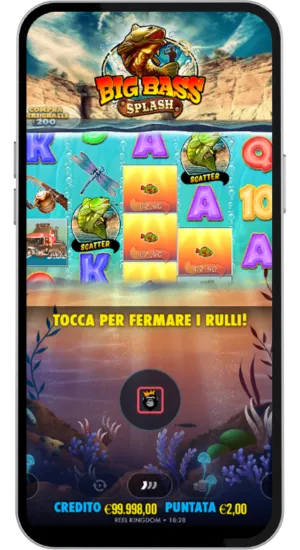 Giocatore preme il pulsante Spin; la puntata non vince