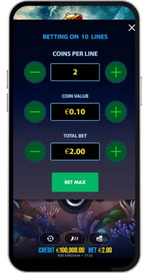 Big Bass Splash is geopend; speler kiest zijn inzetbedrag