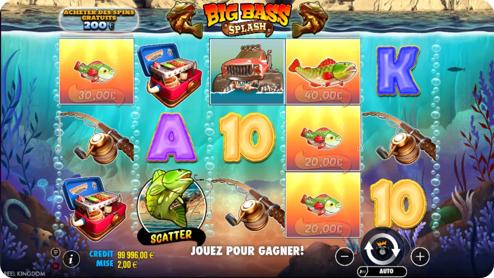 4 symboles d’argent sur les rouleaux rapportant un gain supplémentaire