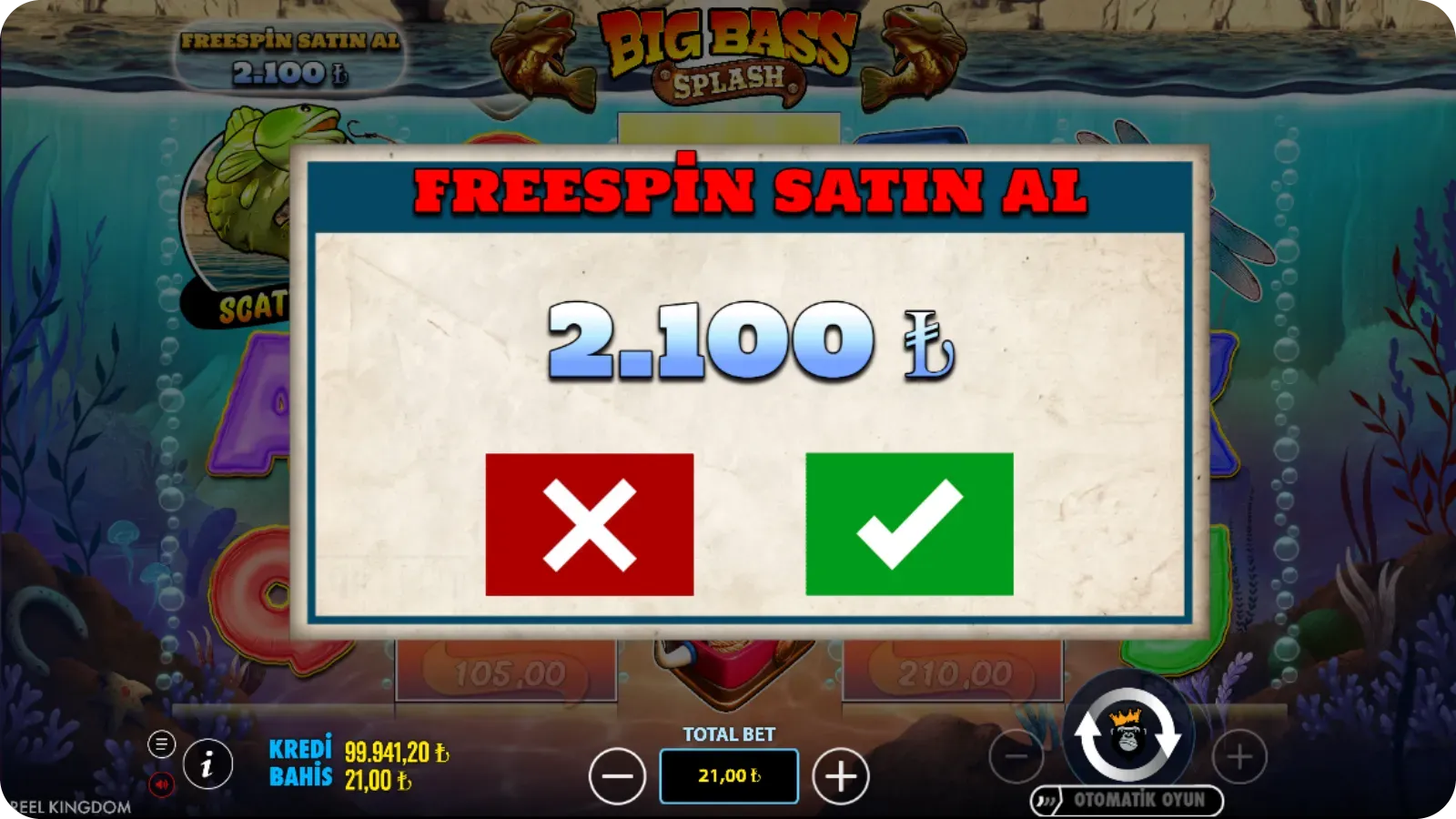 Ücretsiz Dönüş Satın Al penceresi. Bahis 10 ₺ olduğunda maliyet 1000 ₺
